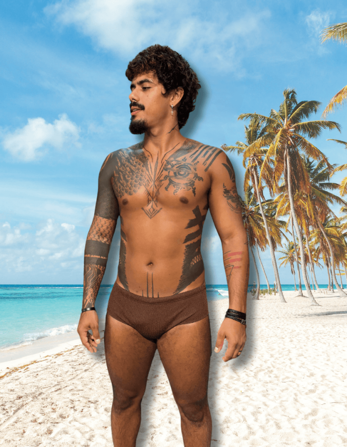 Sunga Marron Shine Texturizado