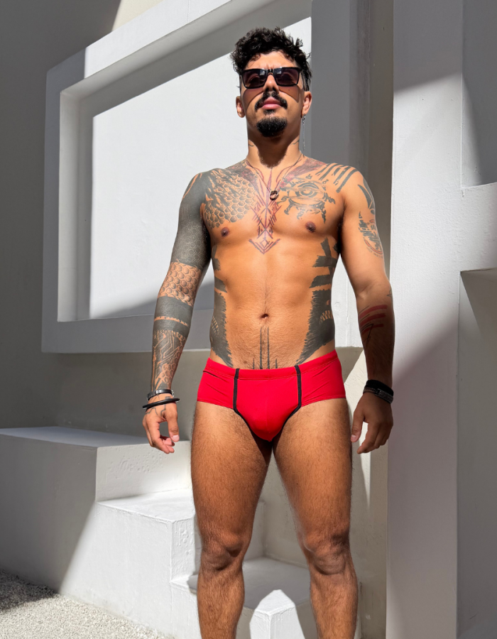 Sunga Marinheiro Vermelho line Preto