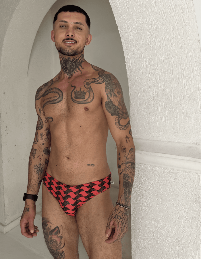 Sunga Preto e Vermelho SP Slim