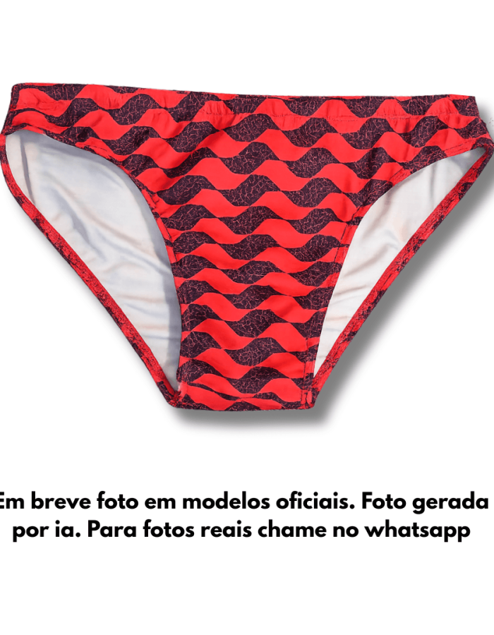 Sunga Preto e Vermelho SP Slim