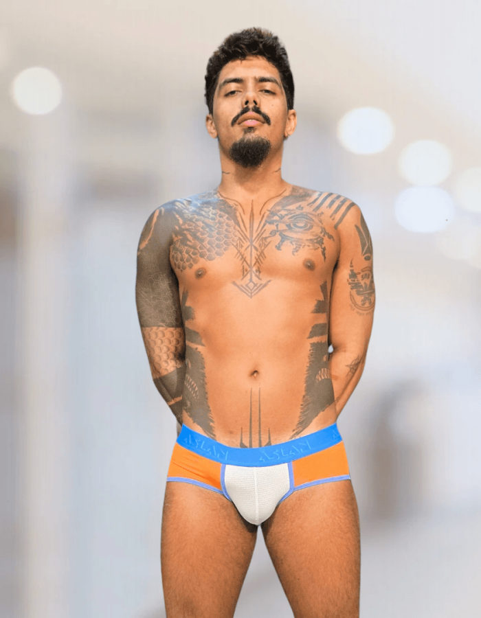Cueca Laranja e Azul Slip Solmari
